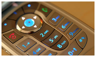 Photograph close up of mobile phone keypad