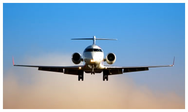 Photograph of private jet on final approach